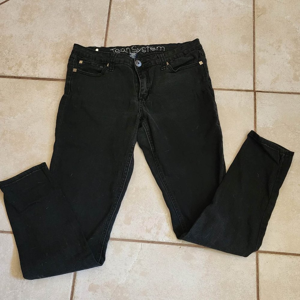Cute Jean System Black Skinny Jeans